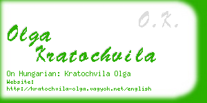 olga kratochvila business card